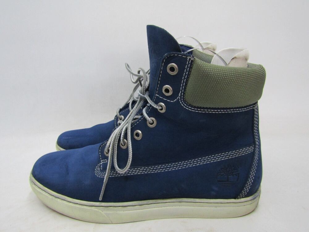 Timberland Mens Size 10.5 M Blue Leather Laces Ankle Caual Shoes
